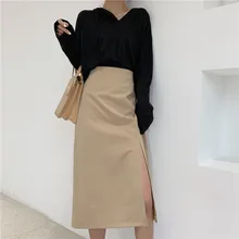 Mazefeng Новая летняя модная женская юбка с высокой талией для работы, тонкая юбка-карандаш, юбка с разрезом Офисная Женская юбка, Женская пачка, ягодицы