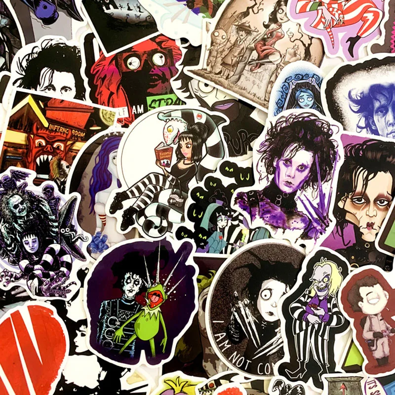 10sets Tim Burton 61pcs/set movie horror halloween tv show cosplay funny decals scrapbooking diy phone laptop decorations paster | Украшения