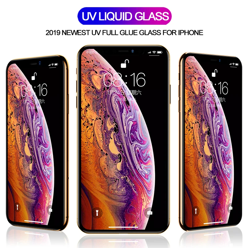 Закаленное стекло с полным покрытием для iPhone XS MAX XR X 4D 5D 6D 9D|Защитные стёкла и