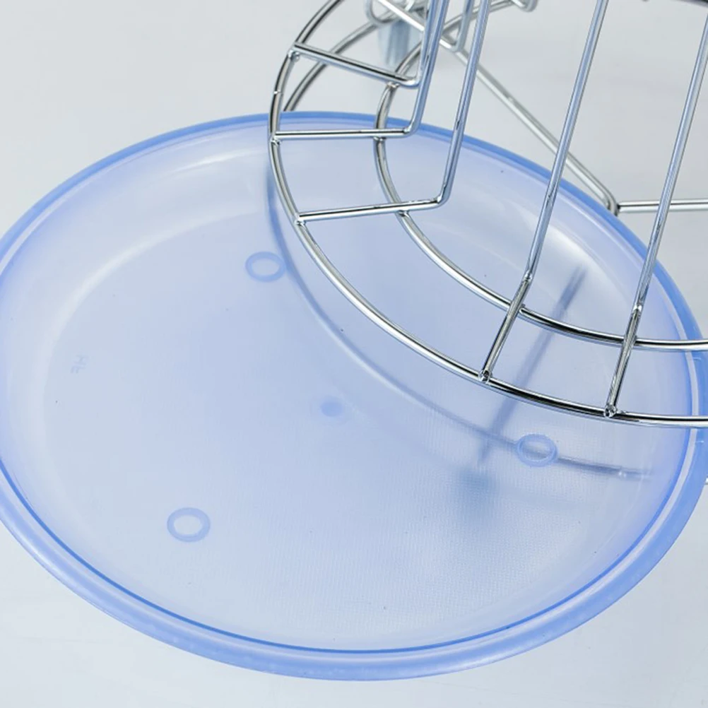 Alloy Six Cups Holder Hanging Upside Down Cups Organizer Mugs Dryer Cups Rack Kitchen Supplies with Tray for Hotel Random Color