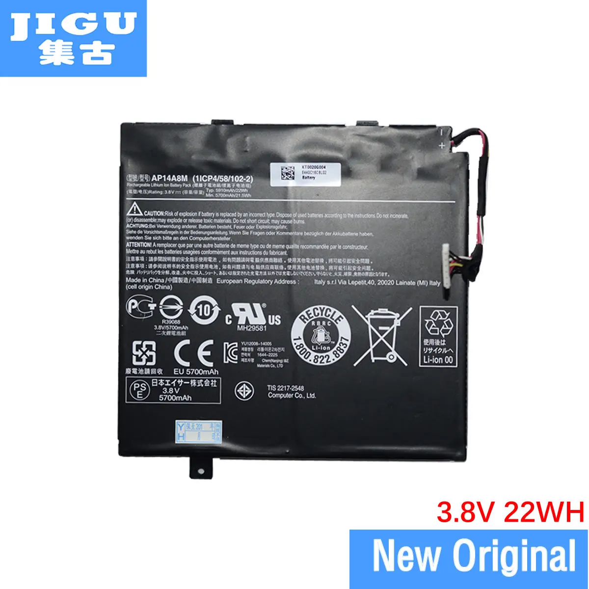Оригинальный аккумулятор JIGU 1ICP4/58/102 2 AP14A8M для ноутбука Acer Aspire Switch 10 10E 11 11V|battery for