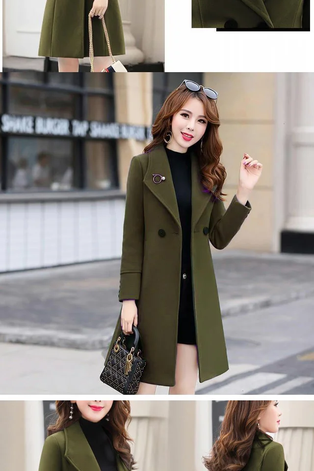 Spring and Autumn 2021 New Woolen Coat Female Long
