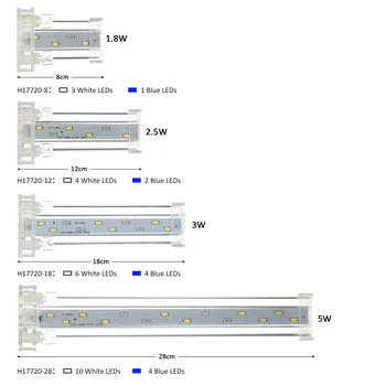 

New EU Plug 8-28cm Aquarium LED Lamp Clamp Clip-on Lamp High Light LED Bar SMD5730 Fish Tank Blue&White Lighting Tube