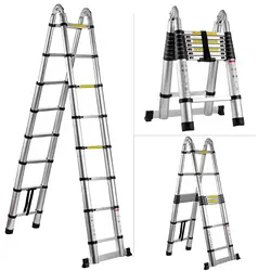 5m escada dobrável transformador seta escada de alumínio escada telescópica multifuncional escalada escamoteable para casa andaimes