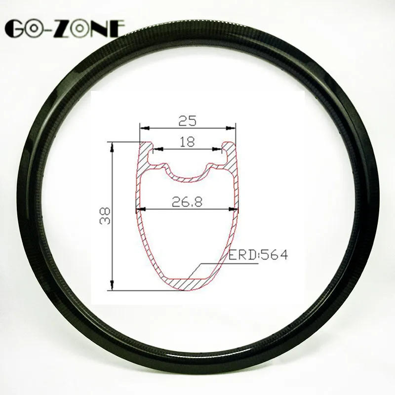 

road disc wheel 38x25mm tubeless bike carbon rim matte/glossy 18/20/21/24 holes road carbon wheel 700c