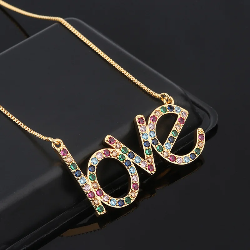 Multicolor LOVE Necklace Image 1