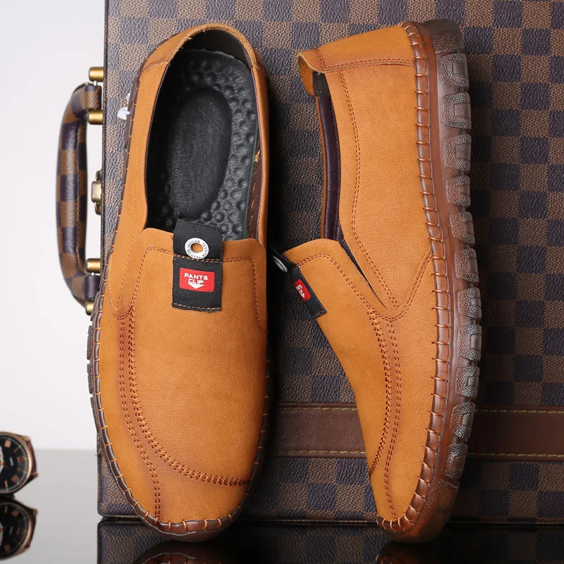 Мужская повседневная обувь удобные мужские оксфорды из натуральной кожи на плоской подошве для вождения# DH9A62