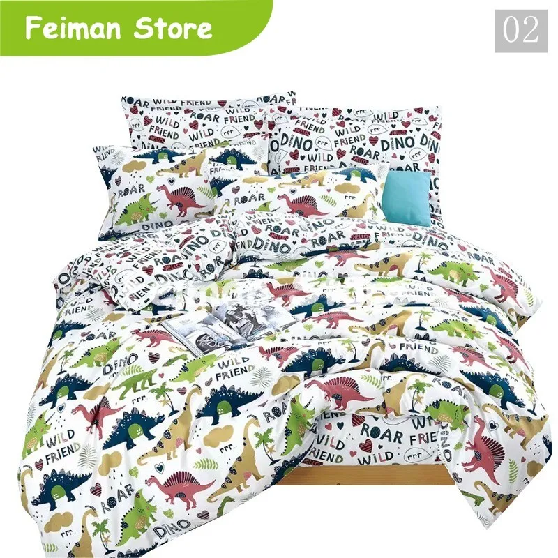 

Cartoon Luxury Bedding Sets For Children Single Size For Gilr Boys Duvet Cover Kids Baby Bed Linen Set Child Bedclothes Dinosaur