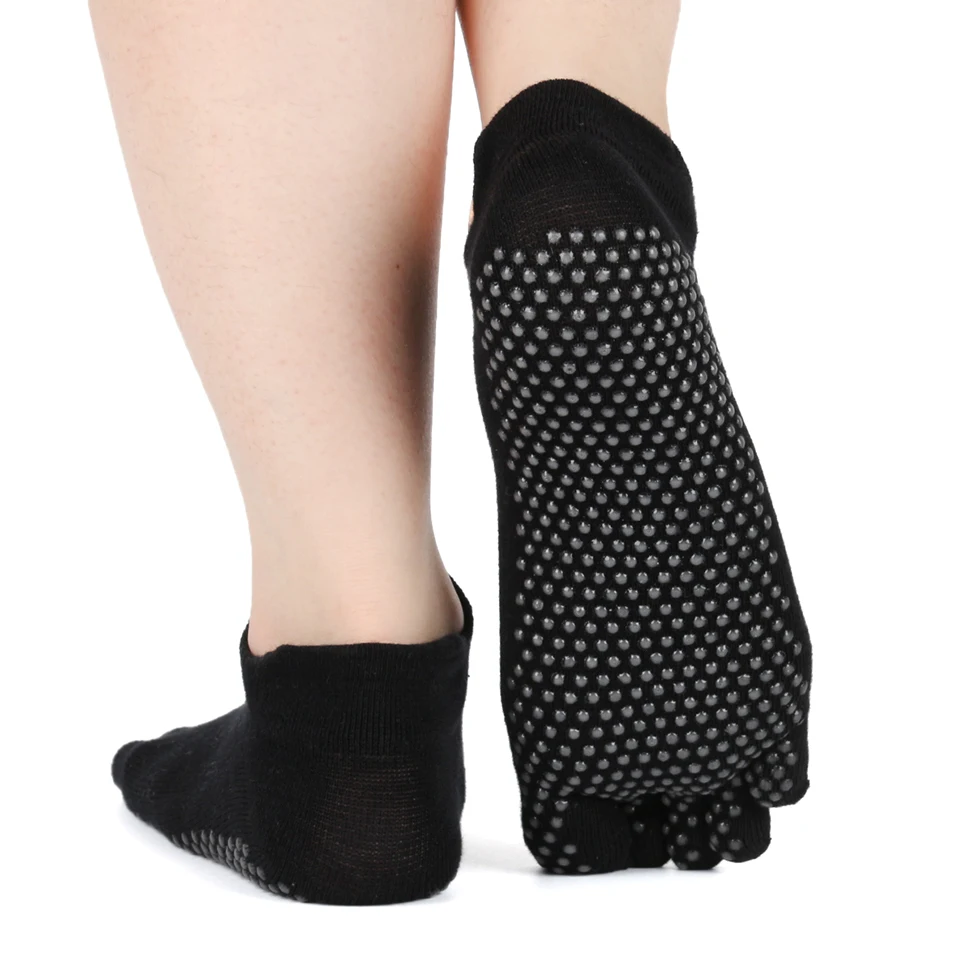 Женские носки с 5 пальцами для занятий йогой, для женщин, спортивные, танцевальные, пять пальцев, носки для фитнеса, Нескользящие, силиконовые, для пилатеса, хлопковые, Балетные Носки