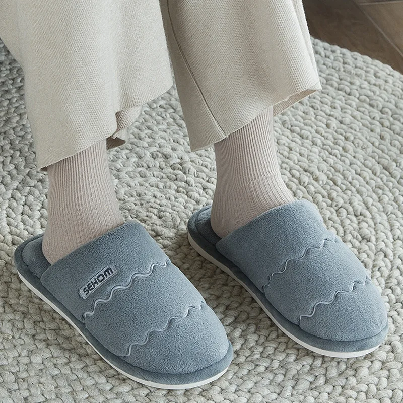 Г. Зимняя женская обувь Домашние тапочки теплые женские плюшевые тапочки мягкие хлопковые домашние тапочки для спальни, напольные Нескользящие меховые парные туфли - Цвет: gray