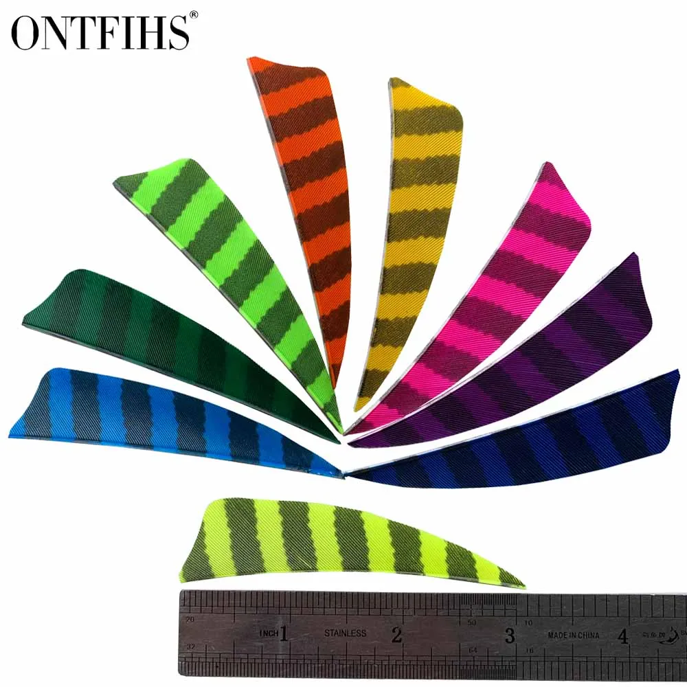 

50pcs/lots 3" 4" 5" Striped White Hunting Arrow Feathers Turkey Feather Archery Arrow Accessories Fletching Feathers FT67