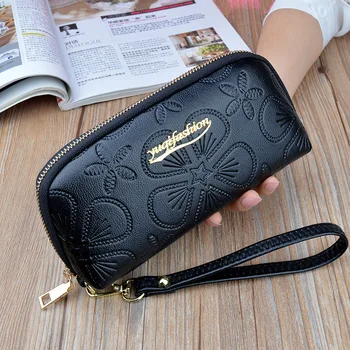 

Wallet Women Mobile Phone Bag Female Card PU Leather Long Womens Wallets And Purses Ladies Slim Card Holder purse