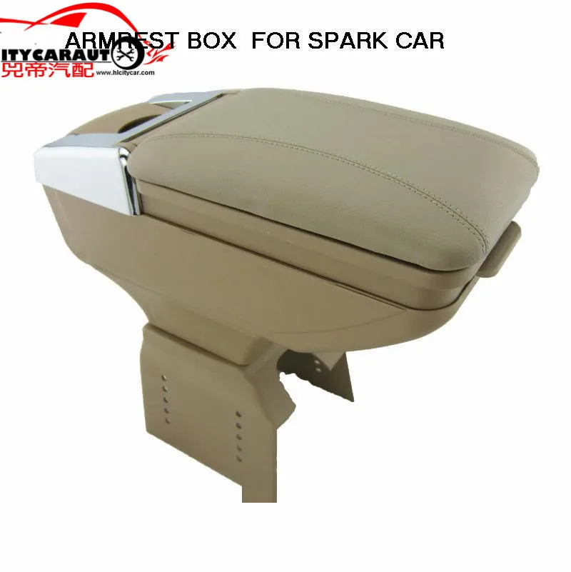 

CITYCARAUTO BIGGEST SPACE+LUXURY+USB FOR SPARK Car armrest box central Storage content box with cup holder LED USB FIT FOR SPARK