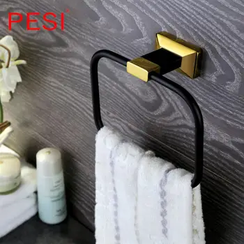 

All Brass Towel Ring Square Wall Mounted Bathing Towel Rack Towel Holder Ring Bathroom Accessories.