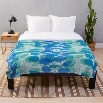 

Lunaria Blue Throw Blanket Soft Sherpa Blanket Bed Sheet Single Knee Blanket Office Nap Blanket