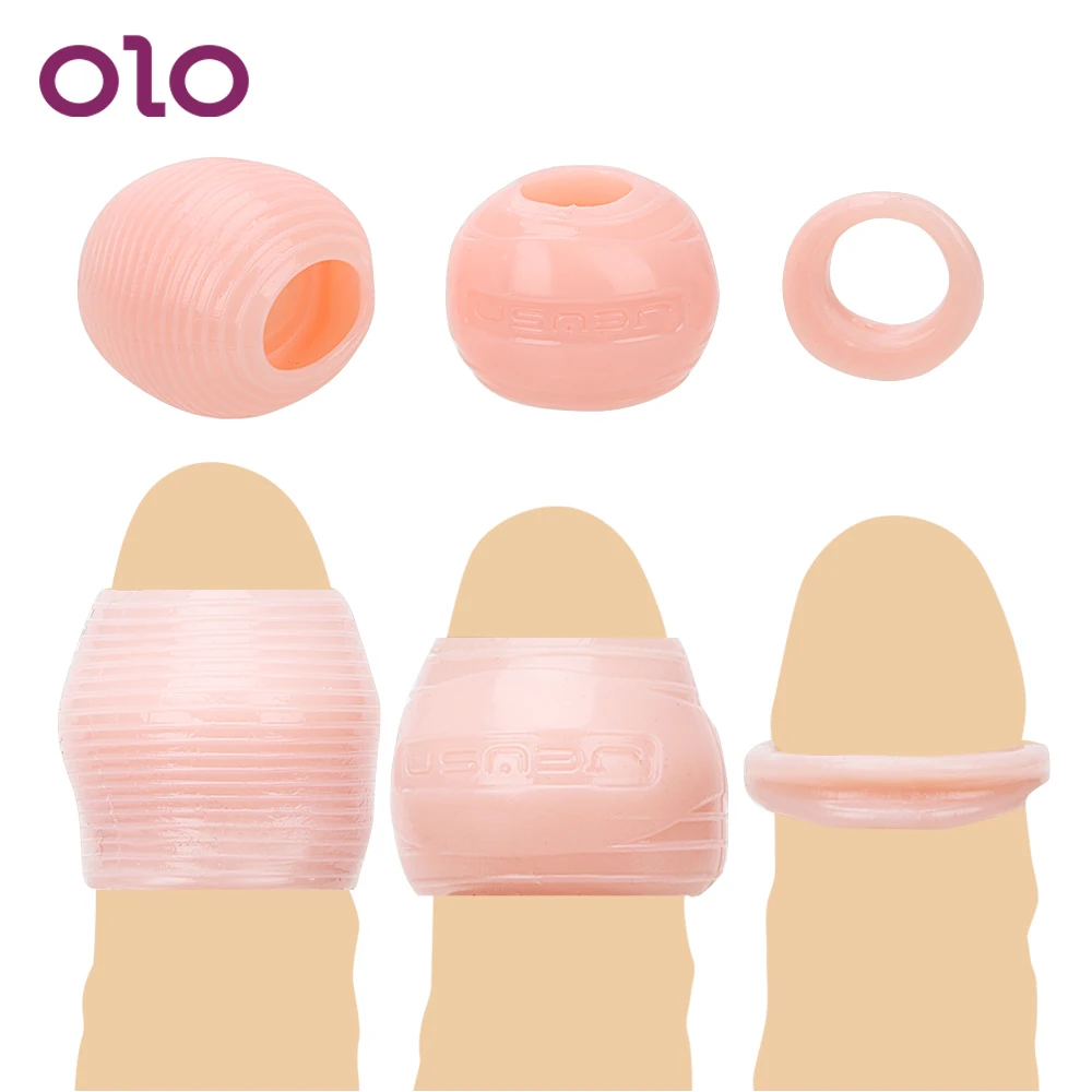 OLO 3 шт./компл. Задержка эякуляции для пениса кольца секс игрушки мужчин коррекция