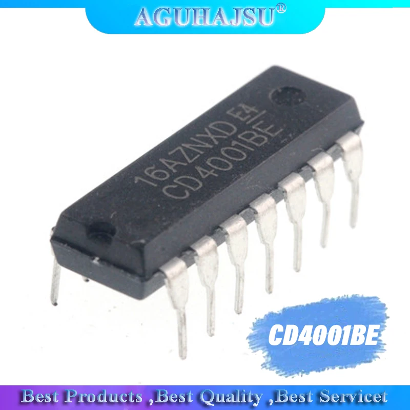 10PCS CD4001BE DIP14 CD4001 DIP new Welder accessories four 2 input NAND gate logic chip | Электронные компоненты и