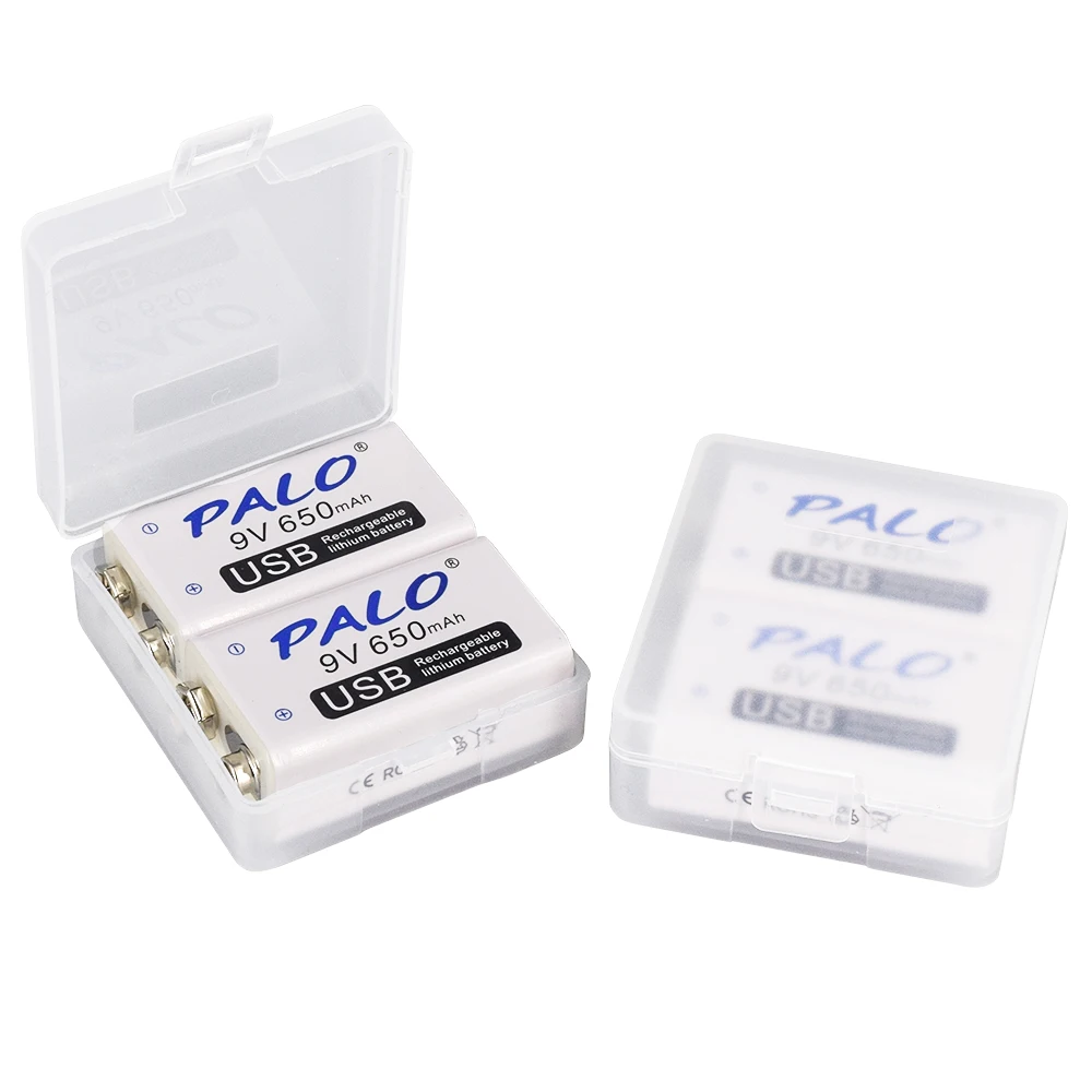 PALO 9V USB перезаряжаемые литиевые батареи батарея 650mah 9v bateria usb для рации Домашний Массажер металлический обнаружитель
