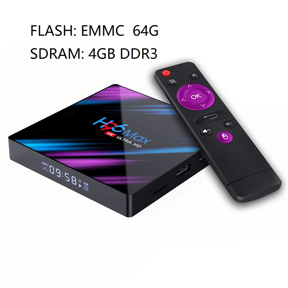 Android Tv box Google Play H96 MAX Rockchip 4G 16GB 32GB 64GB Android 9,0 tv-box WiFi Bluetooth 4,0 4K 3D Youtube телеприставка - Цвет: 4G 64G