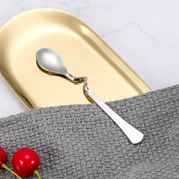 

1Pc Lovely Coffee Stainless Steel Curved Kitchen Tea Soup Spoon Tableware