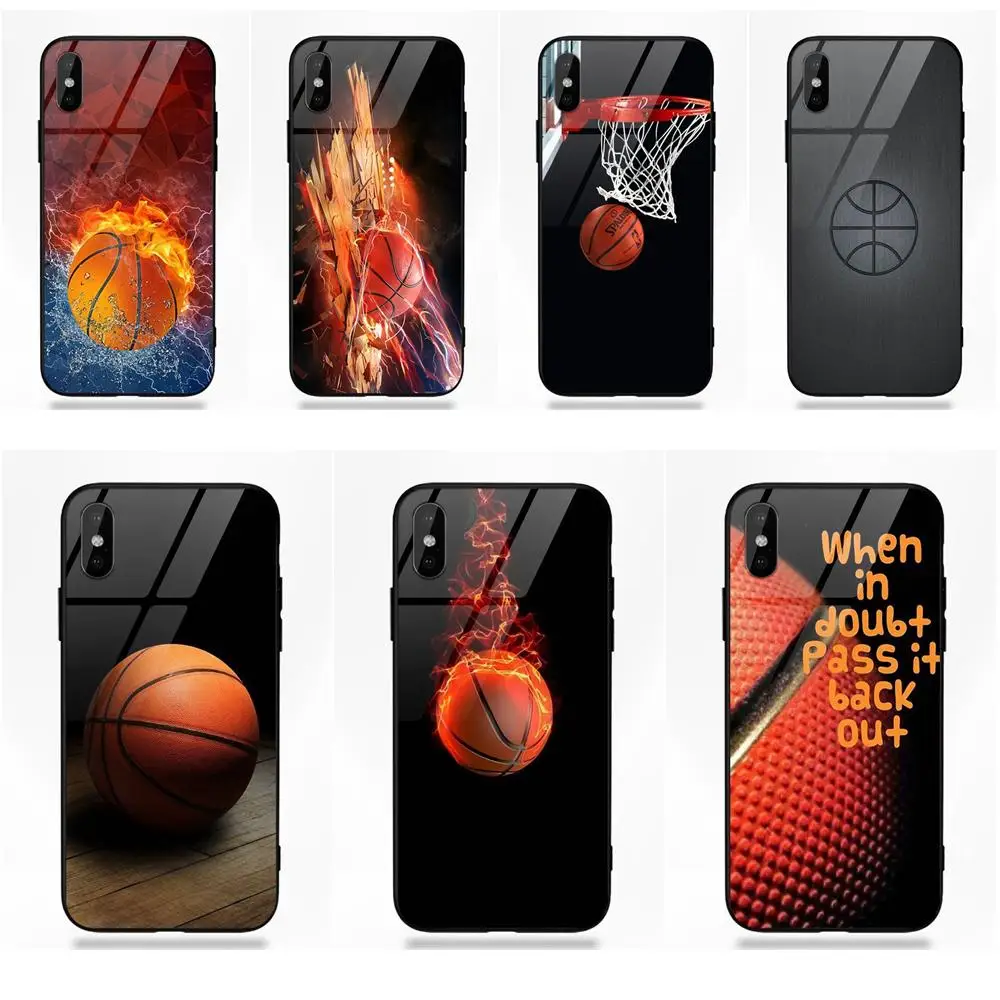 Баскетбольный мяч Fire Water Print для Huawei Honor 7X P20 Lite Mate 10 Pro Galaxy S8 S9 Plus Redmi 5 Note 5A 6 |