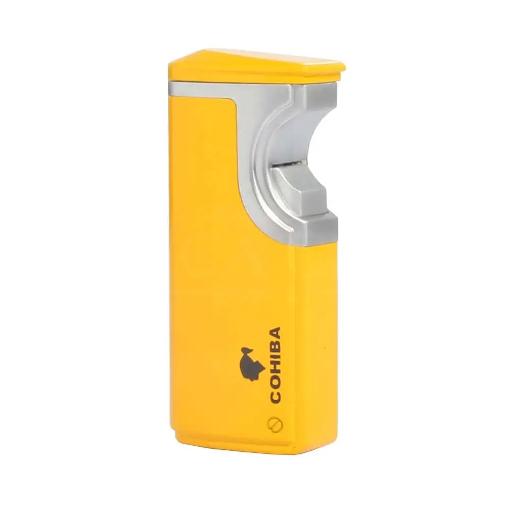 COHIBA металлический ветрозащитный usb-прикуриватель электрический 3 струйный факел прикуриватель электронный карманный, Перезаряжаемый Зажигалка для сигар