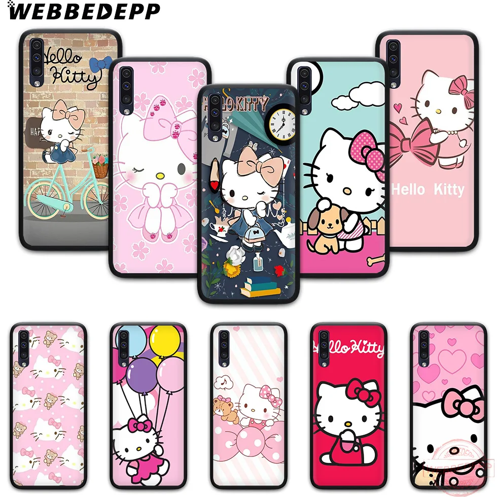 WEBBEDEPP Hello kitty Мягкий чехол для телефона для samsung A10S A6 7 8 9 A10 20 A40 A50 A60 A70S M10 M20 30