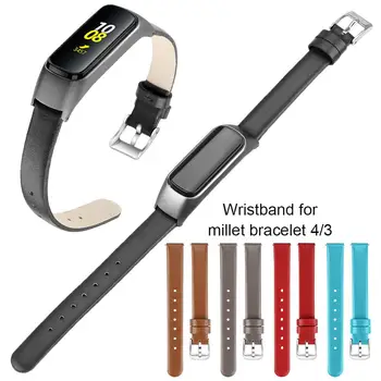 

Suede Leather Watch Band Strap Replacement Wristband For Xiaomi Miband 4 / 3 With Metal Case Cover Smart Bracelet Accessories