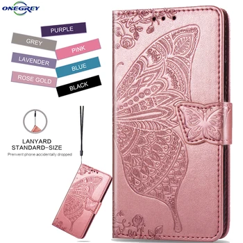 

Wallet Case For Samsung Galaxy S20 Ultra S10 E S9 S8 S7 Edge Note 8 9 10 Lite Plus 5G Flower butterfly Magent Etui Leather Cover