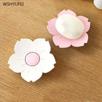 

1Pcs Idyllic cherry shape soap box drain soap dish portable home hotel bathroom bath storage soap bowl bathroom accessories