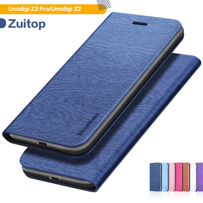 Чехол-книжка под дерево для Umidigi Z2 Pro деловой Чехол-бумажник Мягкая силиконовая