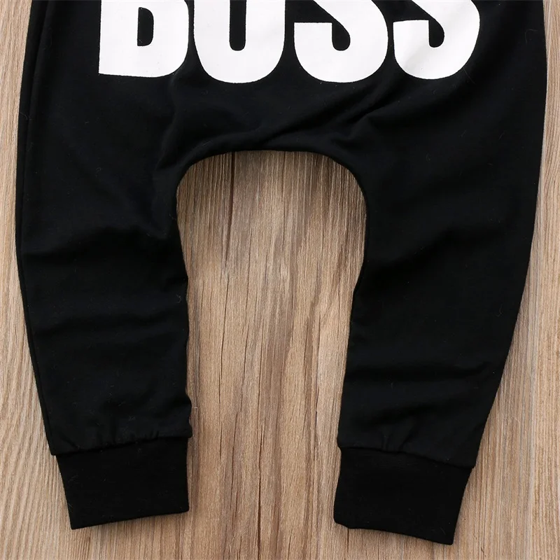 Штаны для маленьких мальчиков и девочек; популярные штаны с надписью «BOSS»; Хлопковые Штаны-шаровары для маленьких девочек; повседневные брюки; Одежда для мальчиков и девочек