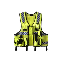 Высокая видимость светоотражающий мужской и женский дышащий защитный жилет с карманами защита дорожного движения Спецодежда