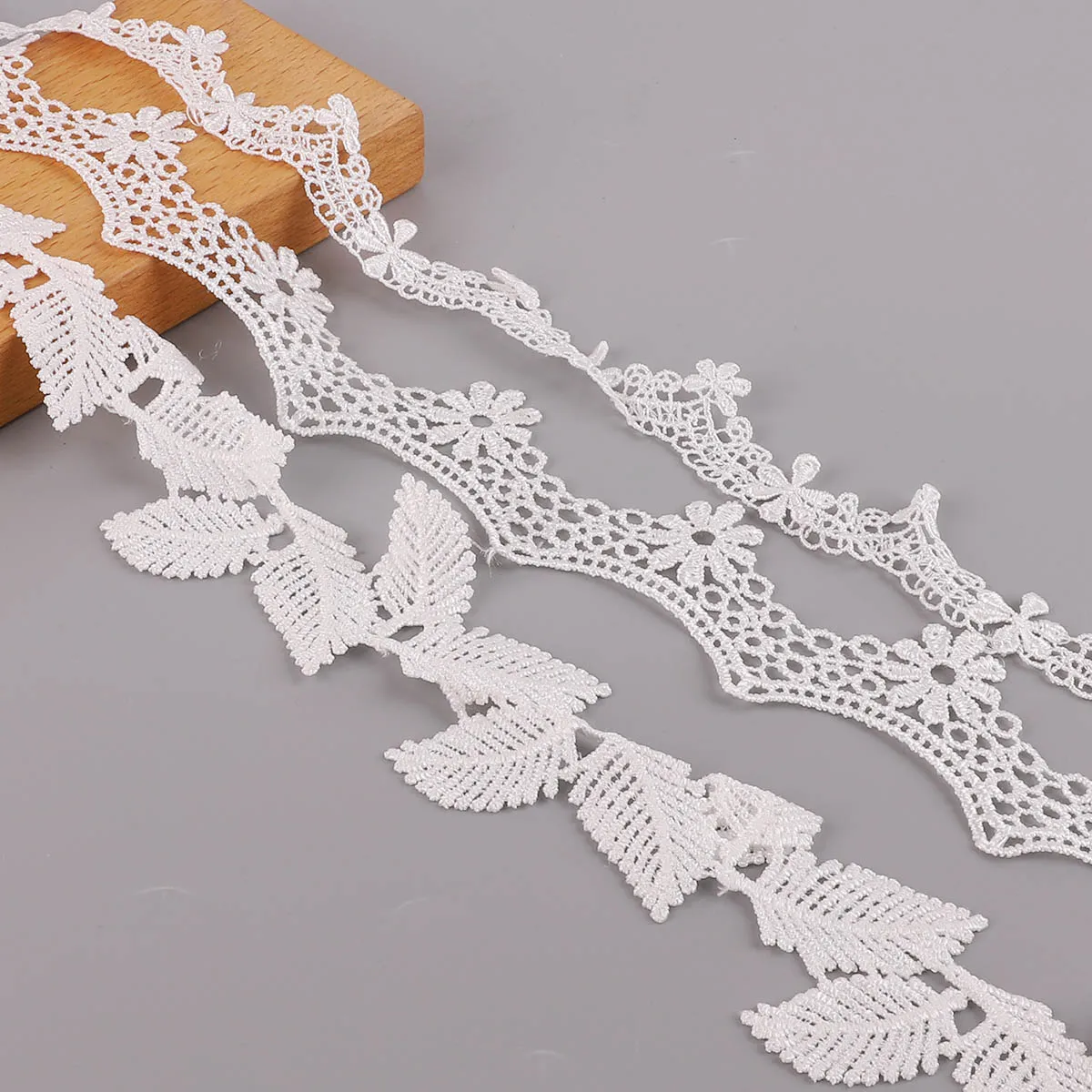 1yard Polyester Embroidery Handmade Lace Trim Patchwork Material White