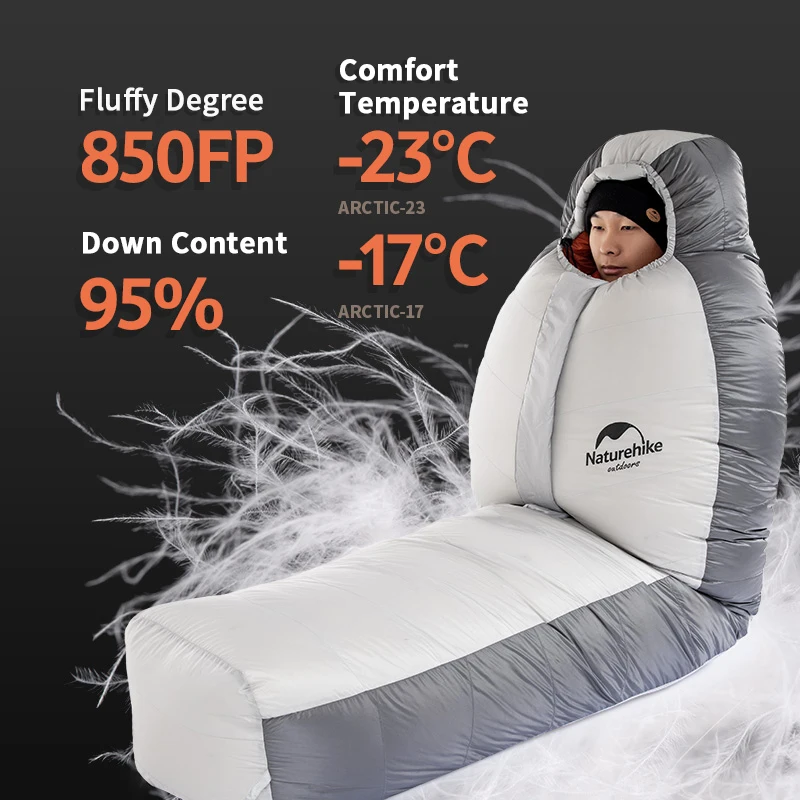 Naturehike Arxtic Professional -23 Degree 850FP Thickening Goose Down Mummy Sleeping Bag for Cold Winter Mountain Camping | Спорт и