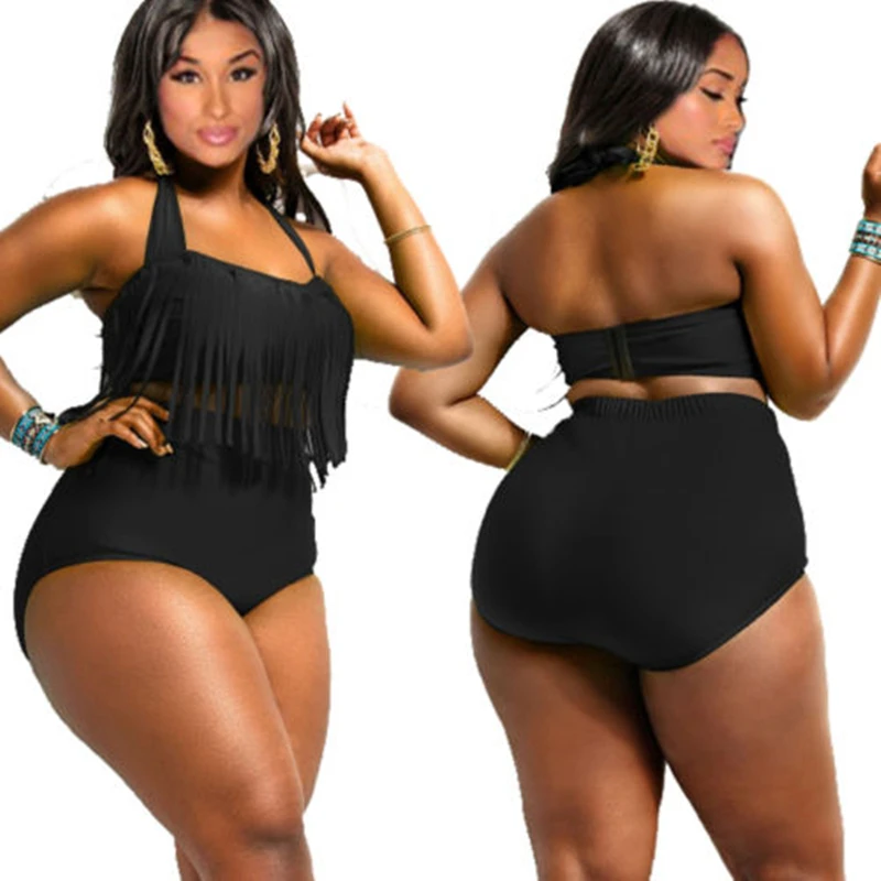 

Summer Women Bikini 4XL Plus Size High Waist Bikini Bottoms Briefs Swimsuit