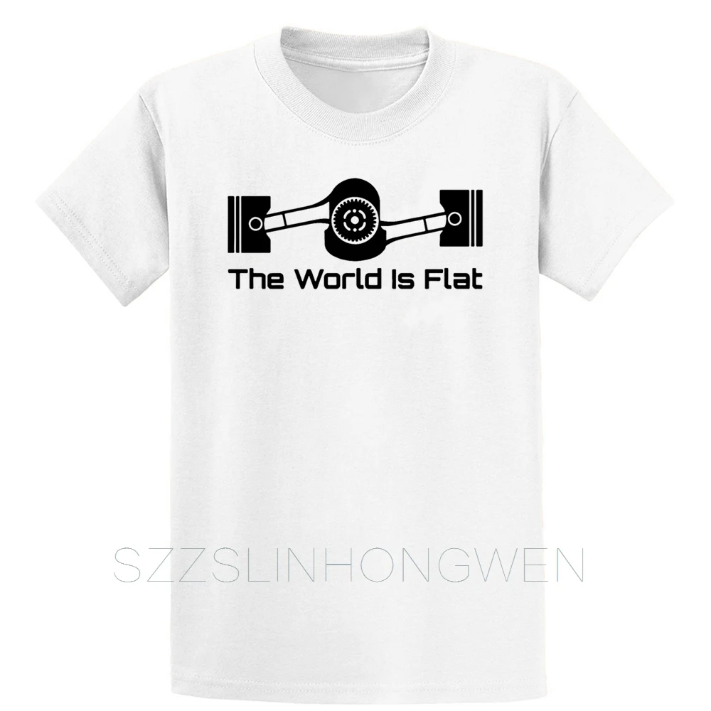 The World Is Flat Graphic Tee_Subaru Boxer Engine T Shirt Short Sleeve Summer Custom Euro Size Over Size S-5XL Building Shirt