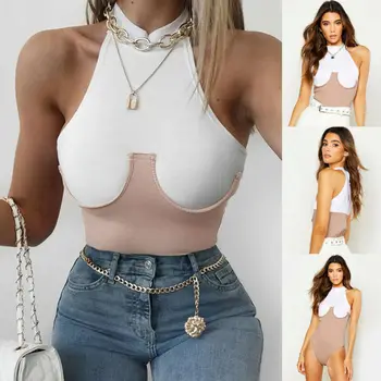 

Romper Sleeveless Top Leotard Bodysuit 2019 Brand New Style Fashion Sexy Women Tank Lace Jumpsuit Stretch