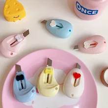 

1Pcs Utility Knife Cute Eggshell Mini Retractable Portable Mini Paper Cutter DIY For School Office Stationery Supply Accessories