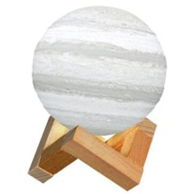 

3D Print LED Moon Night Light LED Jupiter Lamp Color Changing USB Rechargeable Press Switch LED Moon Lamp for Home Decoration 15