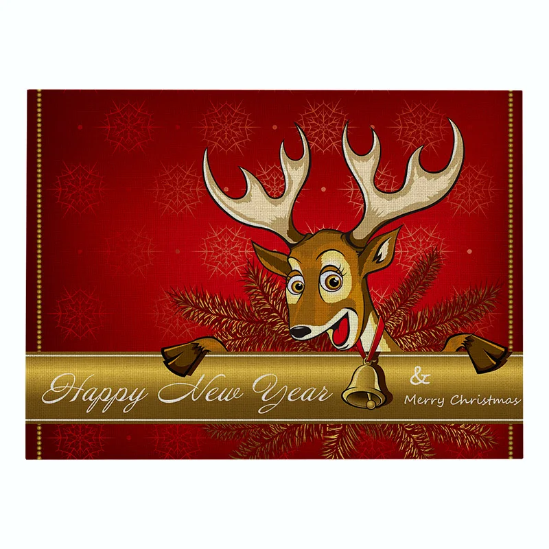 Elife Merry Christmas скатерти узор 42*32 см Лен красный снеговик украшения кухни Кофейня отель Декоративная скатерть - Цвет: 21