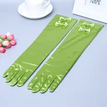 Распродажа, тянущийся сатиновый зеленый бант, сексуальный женский танцевальный костюм в стиле диско вечерние длинные женские перчатки для выпускного вечера ST010