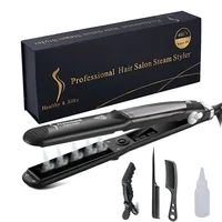 Steam Hair Straightener Brush Titanium Ceramic Flat Iron Professional Electric Hair Comb Fast Hair Styling Straightening Iron 1
