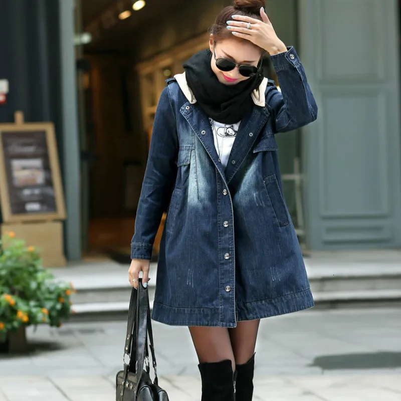 Denim Maternity Coat Jacket Pregnancy Women Clothes Winter New Maternity Dress Loose Large Hooded Detachable Denim Pregnant Coat