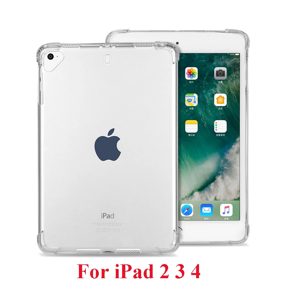 For ipad 2 3 4 Clear Противоударный прозрачный гелевый Чехол для iPad 6th Gen Pro 9," подушка безопасности для Чехлы для iPad 2/3/4, 5, 6, мини-платье, на возраст 1, 2, 3, 4, iPad Air 1/Air 2/Pro 11 - Цвет: For ipad 2 3 4 Clear