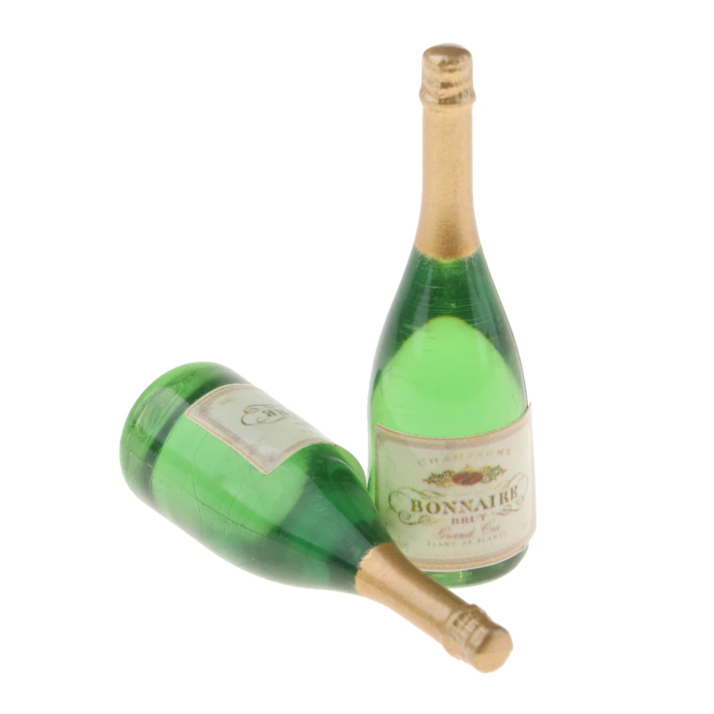 1:12 Miniatur Champagner Cup Weinflaschen Set Gläser Für Dollhouse Party Decor 