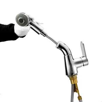 

European-style kitchen faucet Pull Out Single Connection Basin Faucet Bathroom Tap Stud Installation Rotatable kitchen mixer