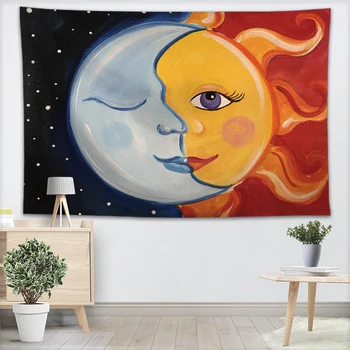 

Custom Art Moon tapestry wall hanging tapestry home decoration rectangle bedroom wall art tapestry 140X250cm