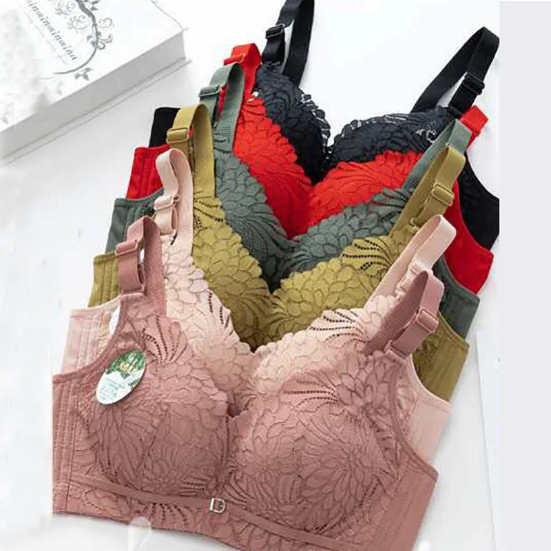 

New non magnetic and non steel ring thin latex cotton underwear with side closed sweat wicking gathered bra and soft bra