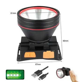 

ICOCO Waterproof Super Bright USB Head Lamp Multifunction 3 Lighting Modes Induction Headlight for Night Riding Running Fishing